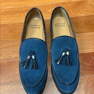 Donald J. Pliner Navy Tassel Loafers